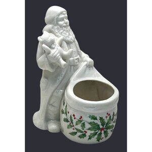 Lenox Holiday Hollyberry Holly Berries Santas Glow Votive Holder Teddy Bear Sack